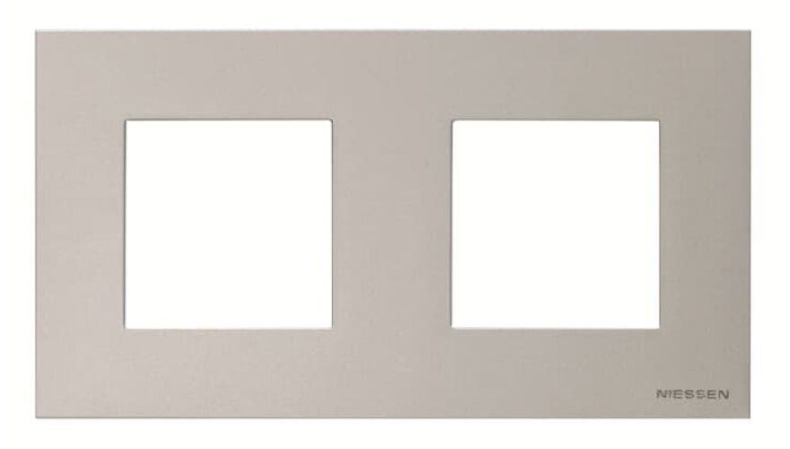 Рамка 2-постовая, (2+2)-модульная, базовая, серия Zenit, цвет серебристый0