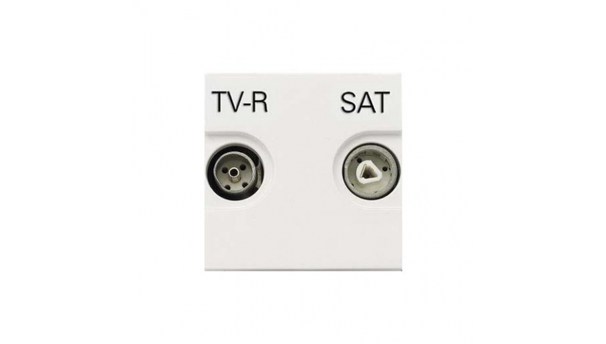 Розетка TV-R-SAT одиночная с накладкой, серия Zenit, цвет альпийский белый0