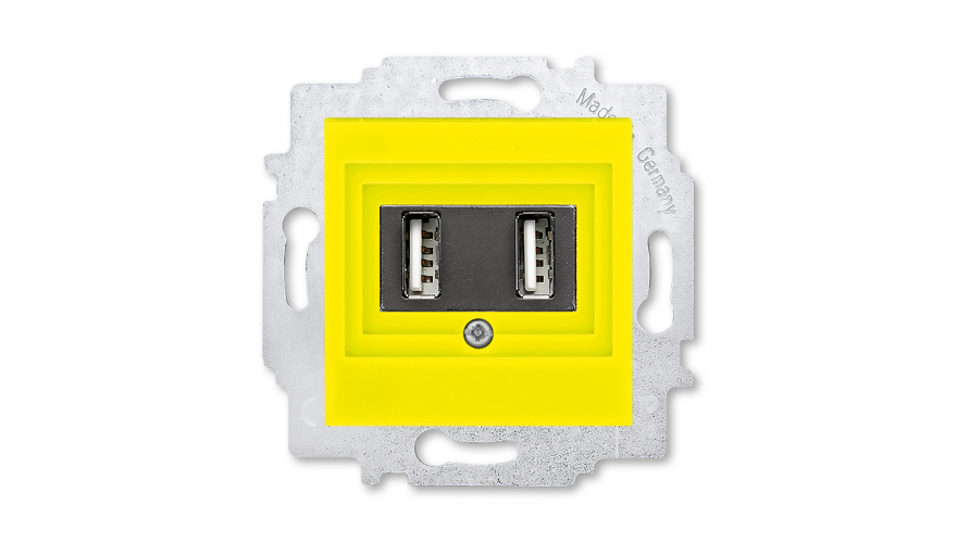 USB зарядка двойная ABB Levit жёлтый0