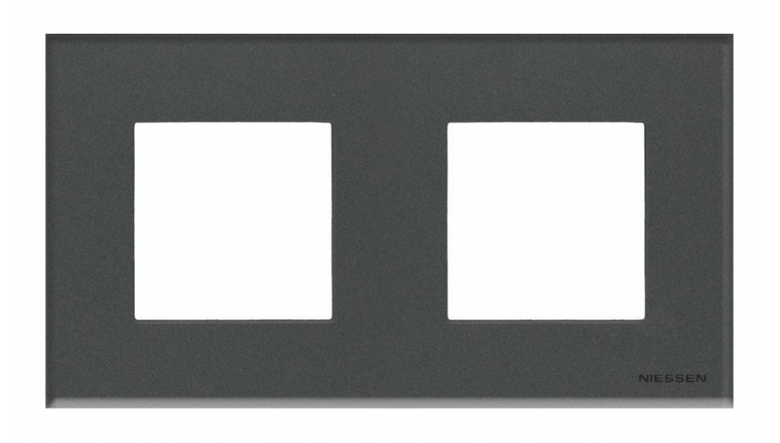 Рамка 2-постовая, 2-модульная, серия Zenit, стекло Графит0