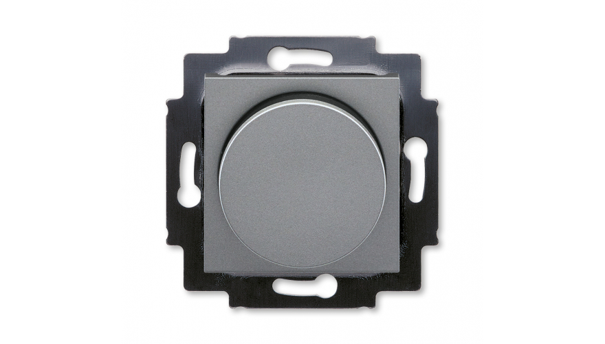 Светорегулятор ABB Levit поворотно-нажимной 60-600 Вт R сталь / дымчатый чёрный0