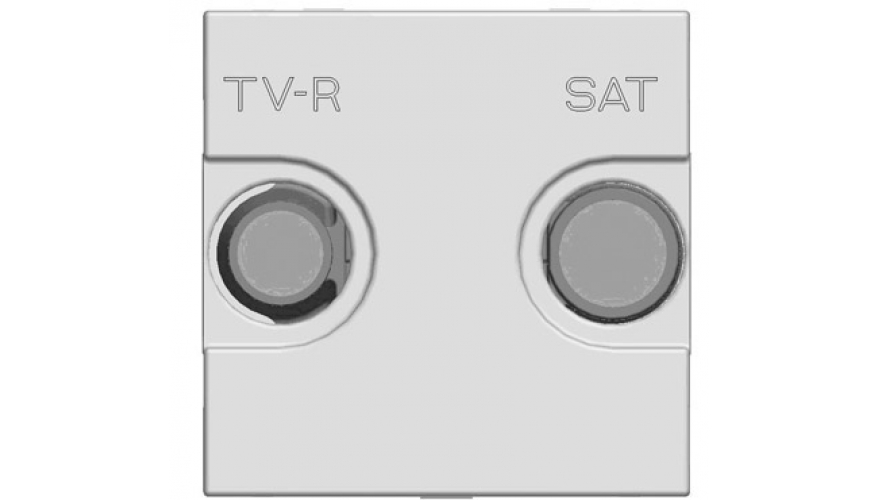 Накладка для TV-R-SAT розетки, 2-модульная, серия Zenit, цвет серебристый0