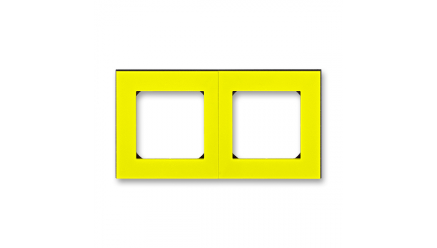 Рамка ABB Levit 2 поста жёлтый / дымчатый чёрный0