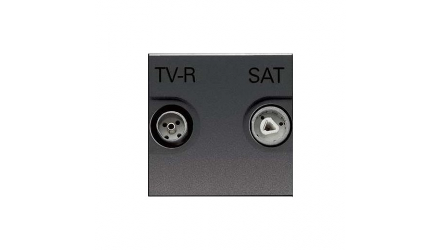 Розетка TV-R-SAT одиночная с накладкой, серия Zenit, цвет антрацит0