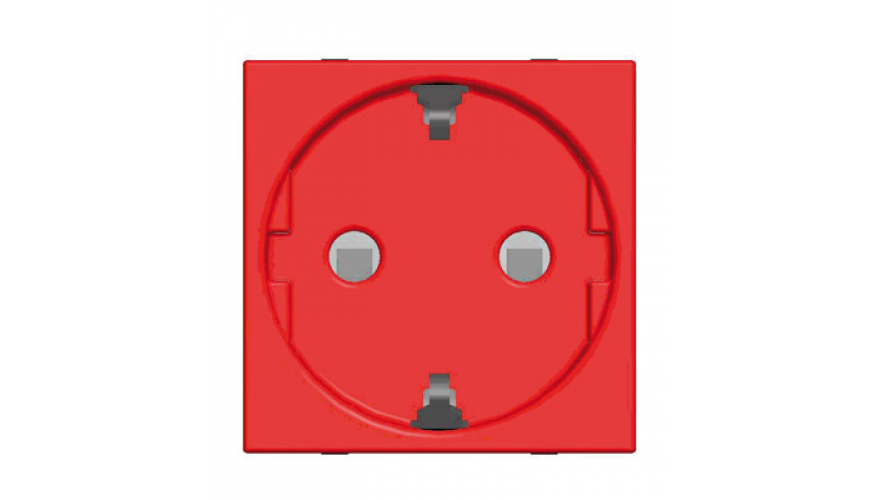 Розетка SCHUKO с заземлением для специальных сетей, со шторками, 16А / 250В, серия Zenit, цвет красный0