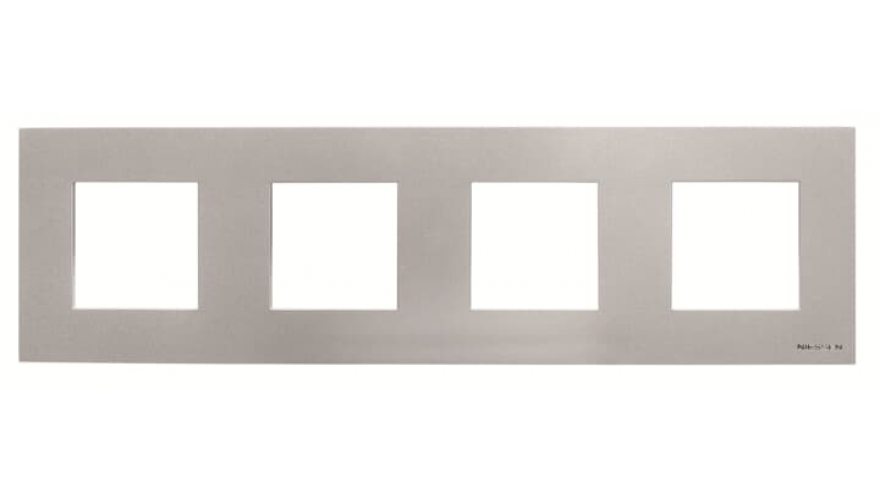 Рамка 3-постовая, (2+2+2+2)-модульная, базовая, серия Zenit, цвет серебристый0