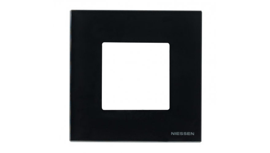 Рамка 1-постовая, 2-модульная, серия Zenit, стекло чёрное0