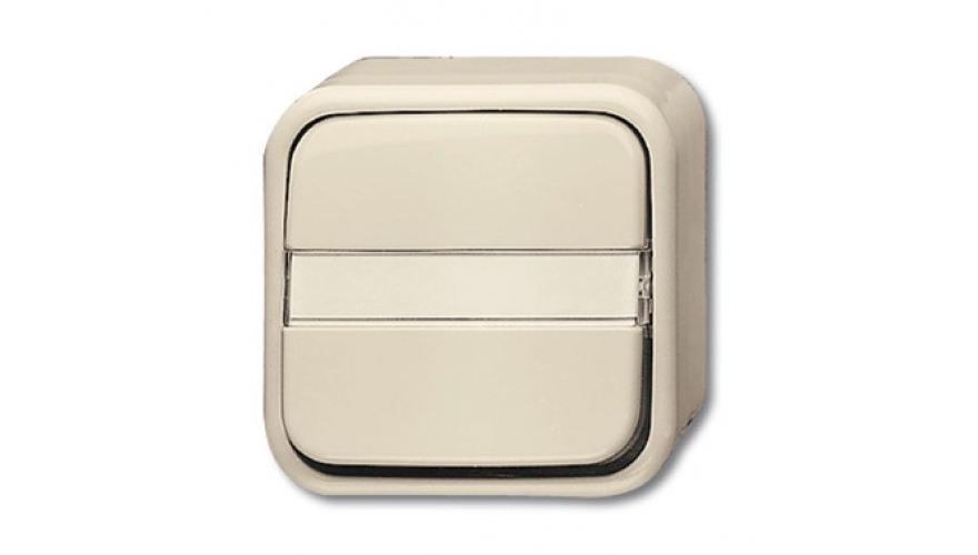Переключатель 1-клавишный, с полем для надписи, для открытого монтажа, серия Busch-Duro 2000 AP, цвет слоновая кость0