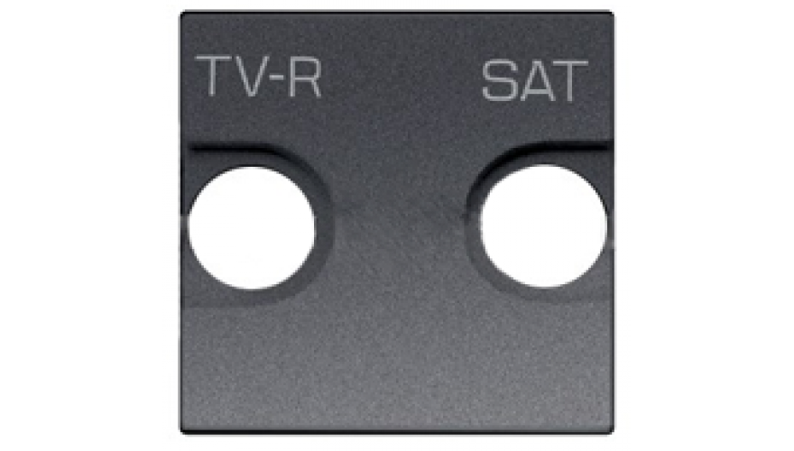 Накладка для TV-R-SAT розетки, 2-модульная, серия Zenit, цвет антрацит0