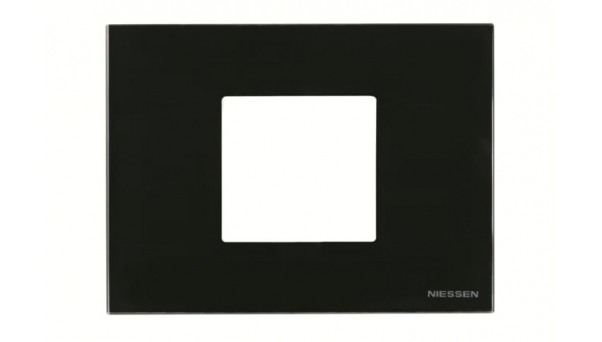 Рамка итальянского стандарта 3M, 2-модульная, базовая, серия Zenit, цвет стекло чёрное0