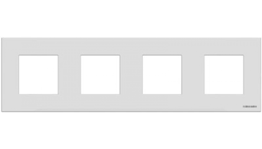 Рамка 4-постовая, базовая, с суппортом, серия Zenit, цвет альпийский белый0