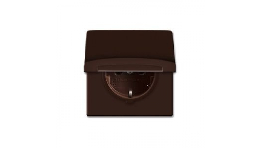 Розетка SCHUKO, 16А 250В, с крышкой, уплотнительное кольцо в комплекте, серия Allwetter44, IP44, цвет коричневый0