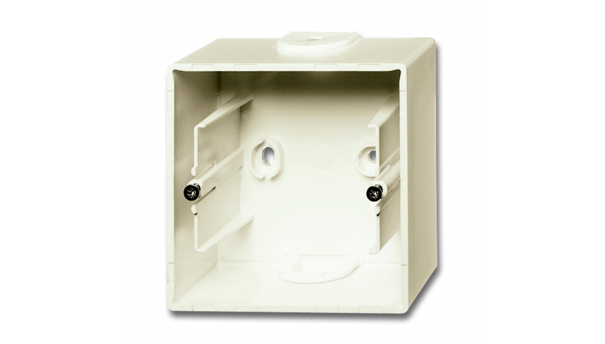 Коробка для открытого монтажа, 1-постовая серия Basic 55, цвет слоновая кость0