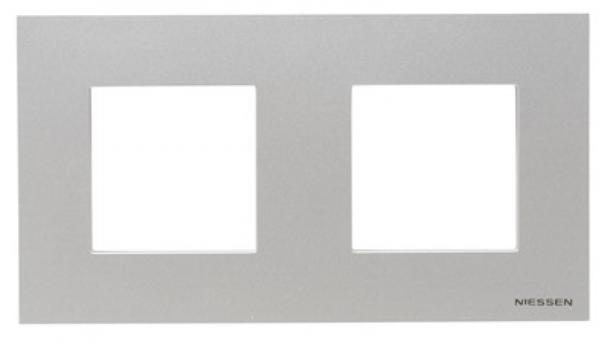 Рамка 2-постовая, серия Zenit, цвет серебристый0