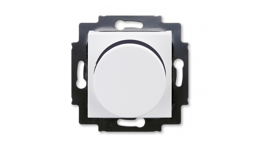 Светорегулятор ABB Levit поворотно-нажимной 60-600 Вт R белый / дымчатый чёрный0