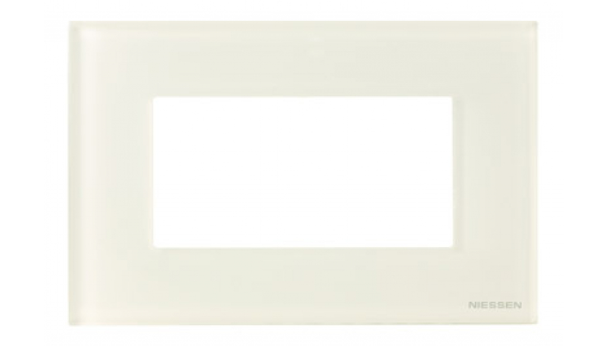 Рамка итальянского стандарта на 4 модуля, серия Zenit, стекло белое0