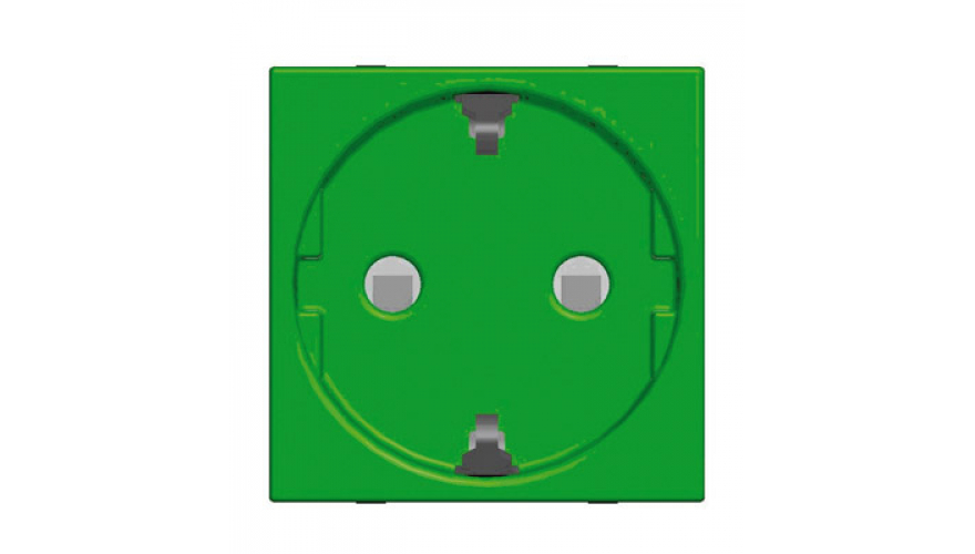 Розетка SCHUKO с заземлением для специальных сетей, со шторками, 16А / 250В, серия Zenit, цвет зелёный0
