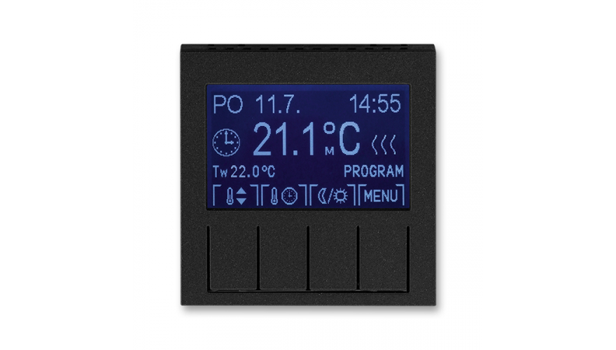 Терморегулятор ABB Levit универсальный программируемый антрацит / дымчатый чёрный0