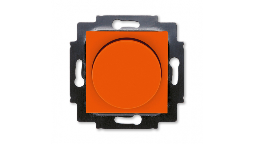 Светорегулятор ABB Levit поворотно-нажимной 60-600 Вт R оранжевый / дымчатый чёрный0