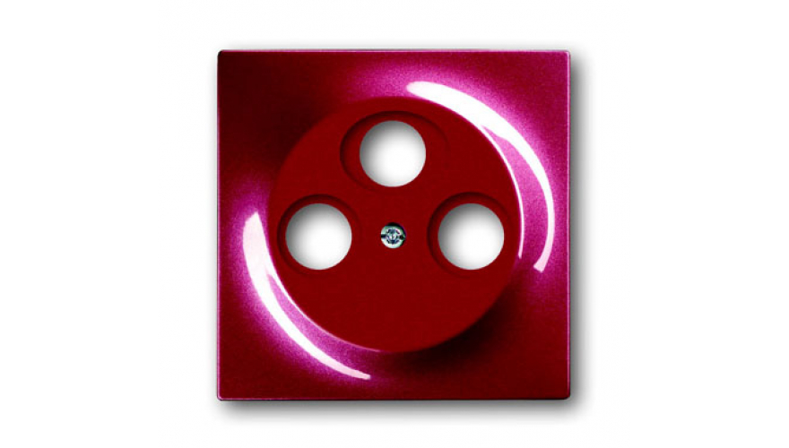 Накладка (центральная плата) для TV-R-SAT розетки, серия impuls, цвет бордо/ежевика0