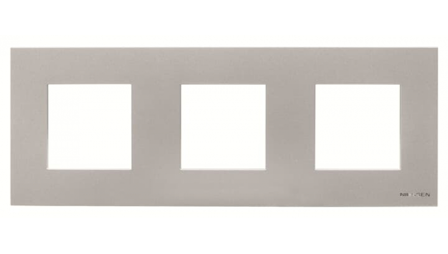 Рамка 3-постовая, (2+2+2)-модульная, базовая, серия Zenit, цвет серебристый0