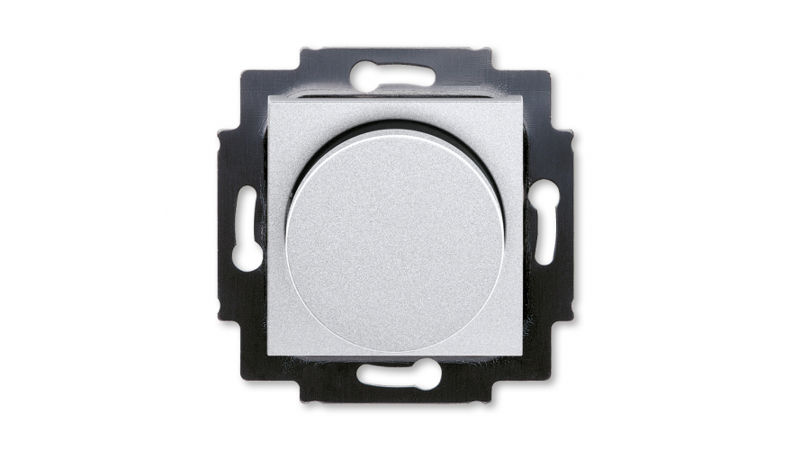 Светорегулятор ABB Levit поворотно-нажимной 60-600 Вт R серебро / дымчатый чёрный0