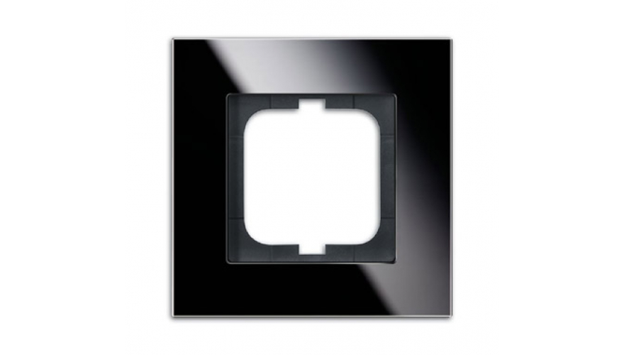 Рамка 1-постовая, серия Carat, чёрное стекло0